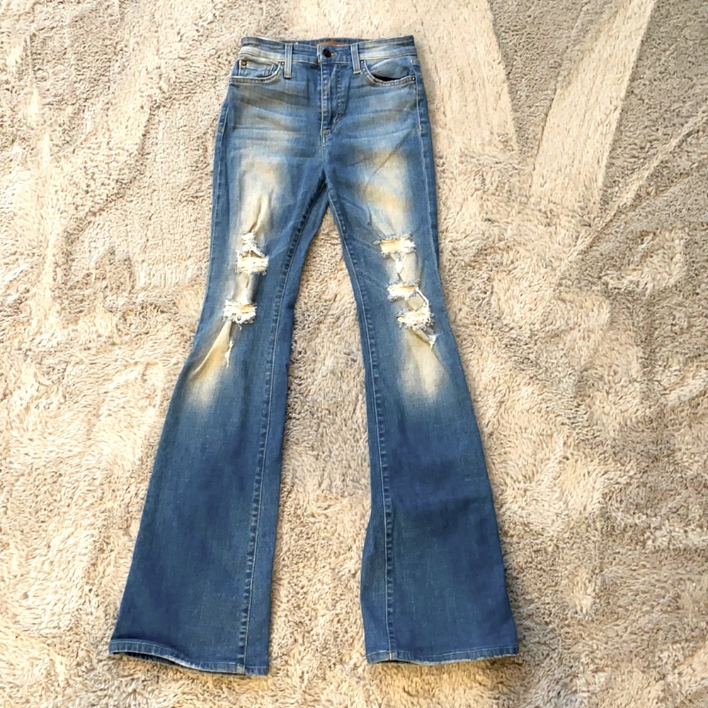 JOES stretch high rise distressed flare